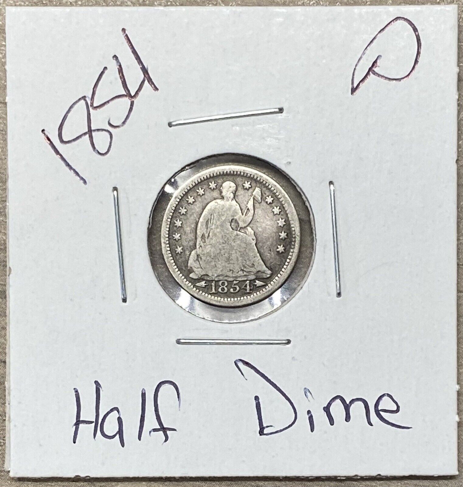 1854 Philadelphia Half Dime Circulated