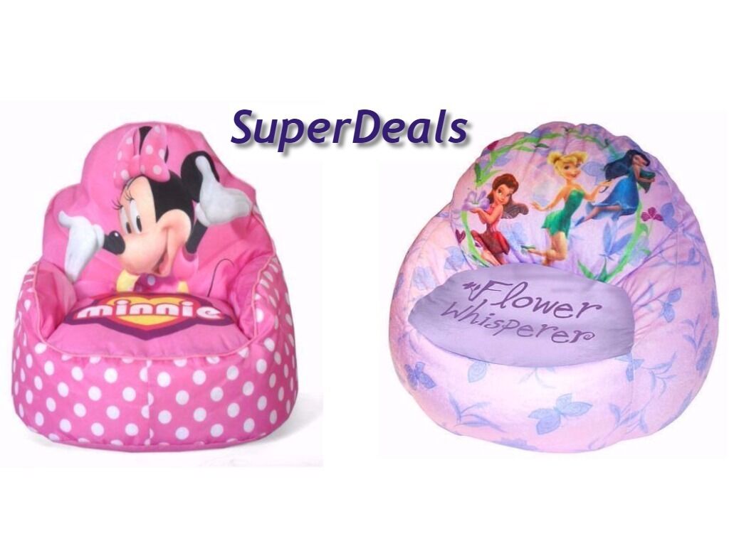 Disney Kids Sofa Bean Bag Chair - Toddler Minnie Mouse, Tinkerbell
