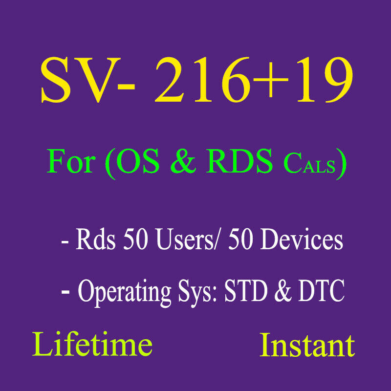 Rds 50 Users Or Devices, 2016 Cals, Remote, Desktop, Services, 2019 Rds Cals