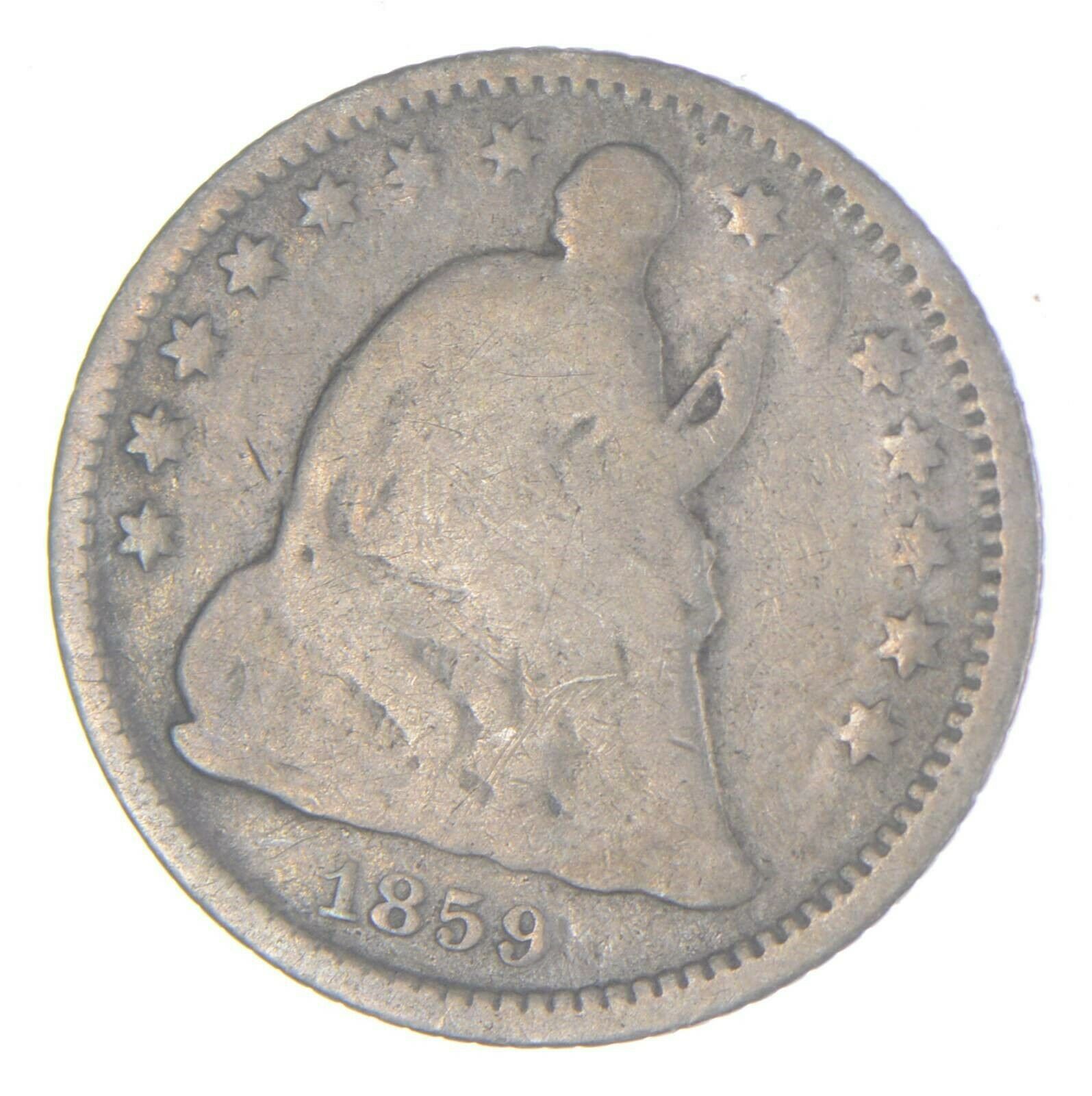 5c ***1/2 Dime HALF** 1859-O Seated Liberty Half Dime Early American Coin *999