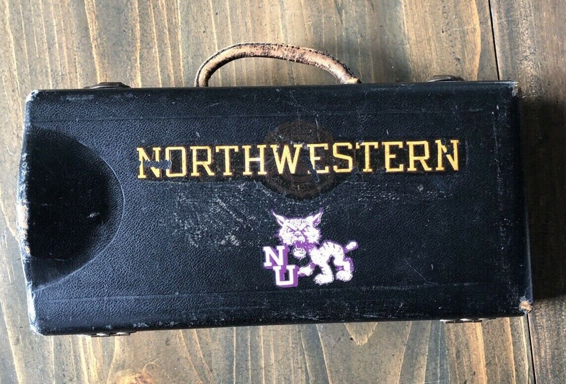 Vintage Clarinet Case Northwestern University Illinois Leather Marching Band Mcm