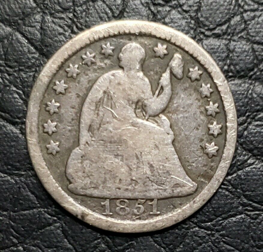 Silver 1851 Seated Liberty Half Dime