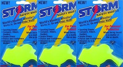Storm Whistle Loudest Whistle In World  Yellow Safety - Pack Of 3