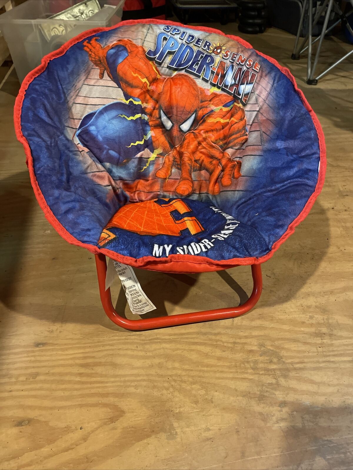 Marvel Spiderman Kids Fleece Saucer Chair, Lounge Chair, Camping Chair, Gaming