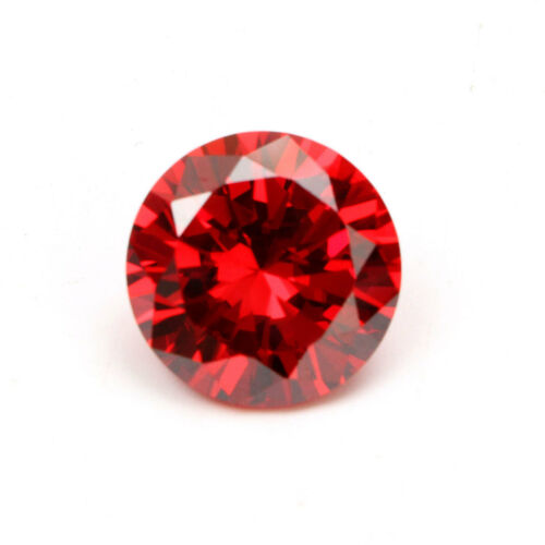 2pcs Imitation Round Cut Unheated Stunning Red Sapphire Loose Gemstone Jewelry