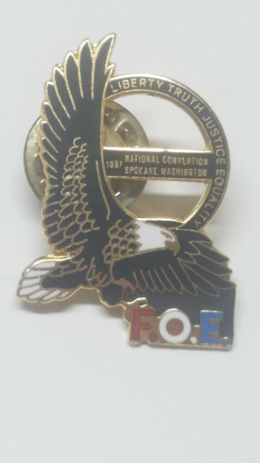 Vintage Fraternal Order Of Eagles Pin 1987 National Convention Spokane Washingto