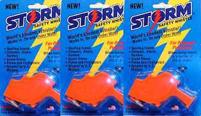 Storm Whistle Orange Loudest Whistle In World Totally Waterproof -  3 Three Pack