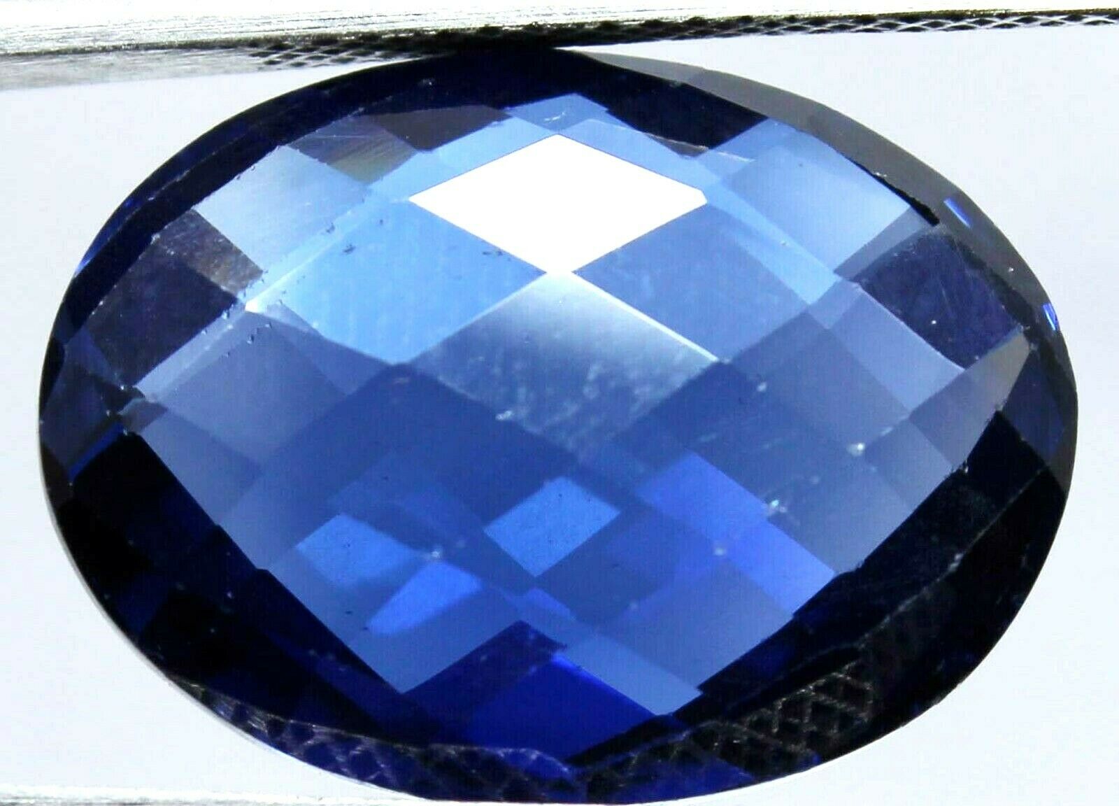 19.00 Ct Natural Beautiful Blue Sapphire Checker Cut Oval Shape Loose Gemstone