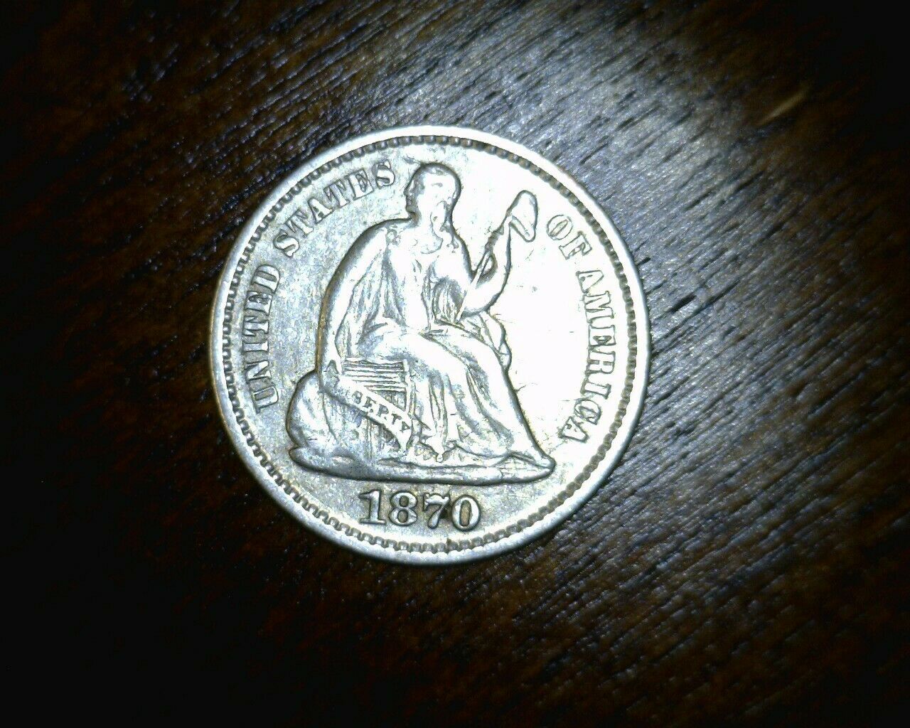 Beautiful 1870 United States Silver Half Dime