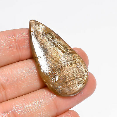 Golden Sapphire Pear Shape Cabochon 100% Natural Loose Gemstone 39 Ct 42X23X3 mm