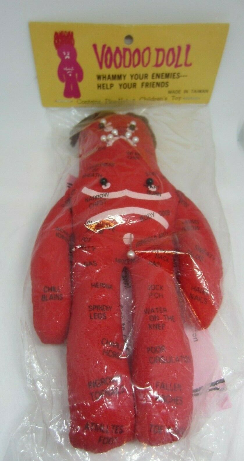 Voodoo Doll Gag Gift Red Plush Novelty Gift Whammy Your Enemies Instructions NWT