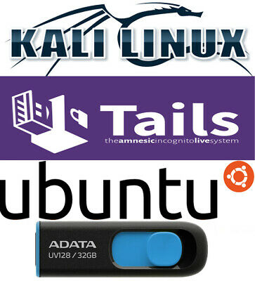 Tails 4.19 Kali 2021.2 Ubuntu 21.04 Multiboot 32 Gb Fast 3.2 Live Usb Linux