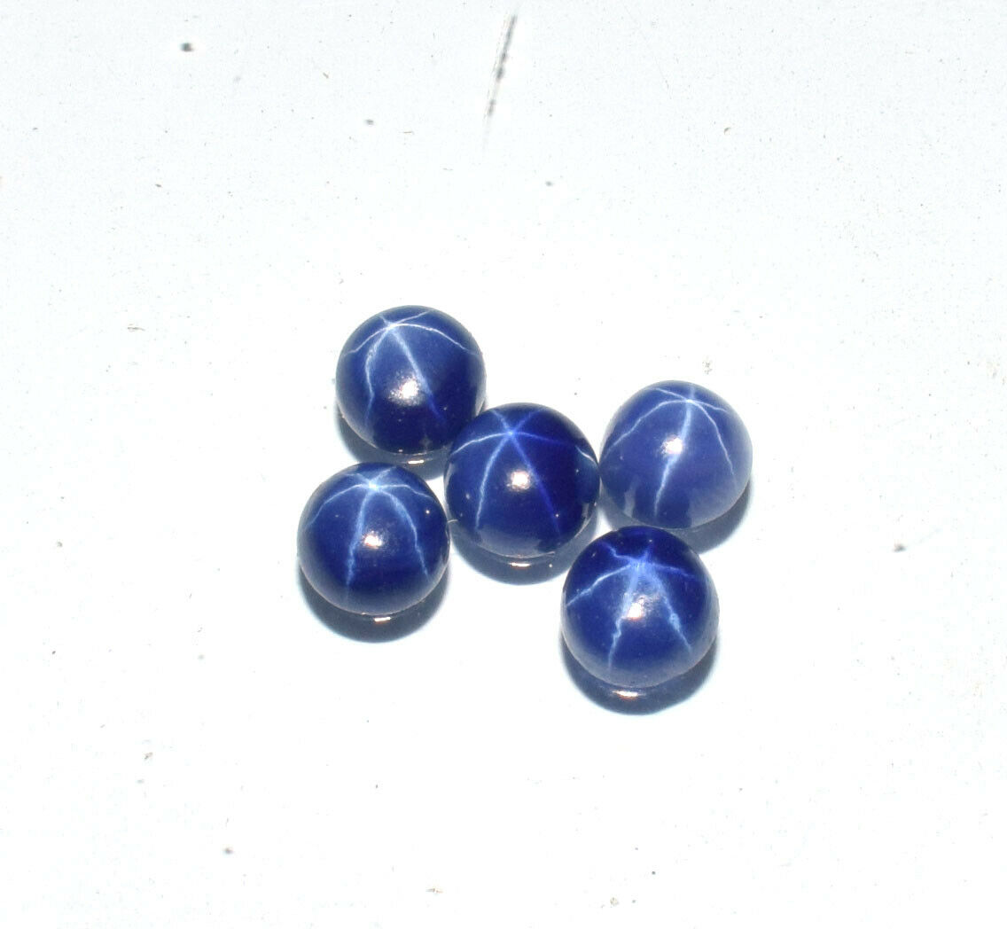 Natural Blue Sapphire Star 6 Ray 4.20 Ct Round Shape Loose Gemstone For Jewelry