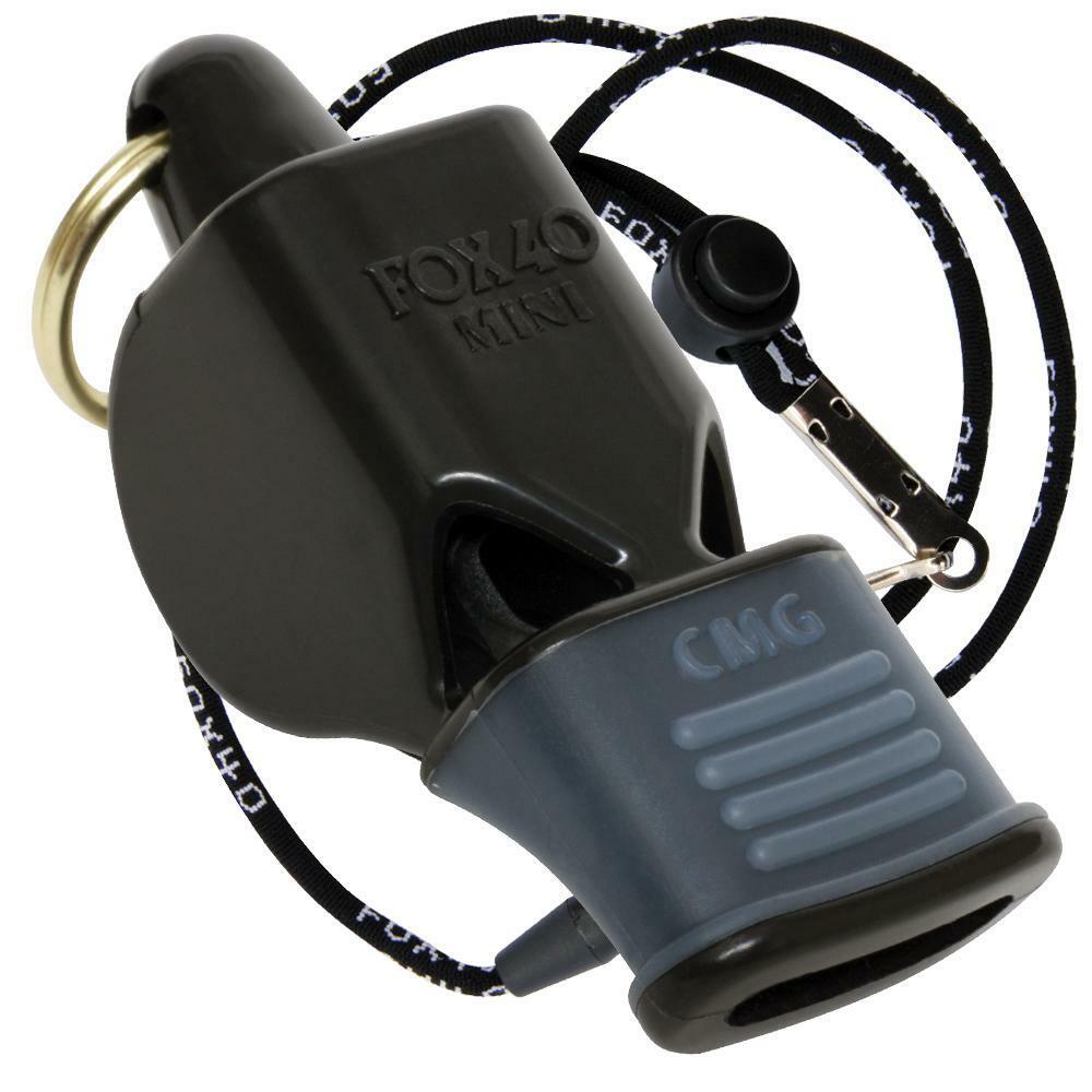 Fox 40 | Black Mini Cmg Whistle Rescue Safety Alert Referee | Free Lanyard!