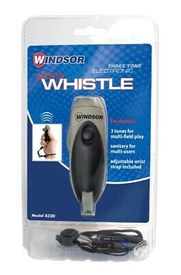Windsor Three Tone Electronic Sports Whistle With Wrist Lanyard