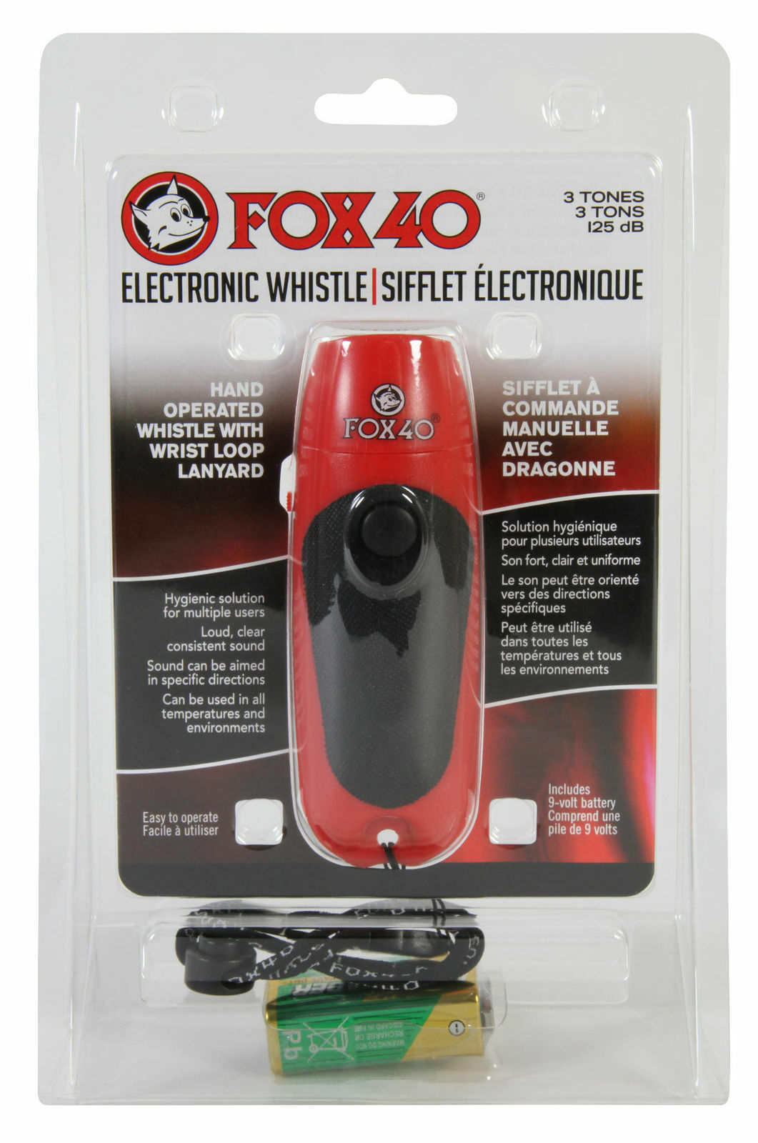 Fox 40 | Electronic Whistle | Coach Safety |  Free Lanyard & 9 Volt Battery