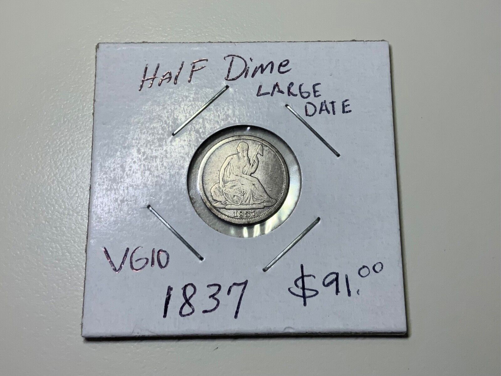 1837 United States Liberty Seated Half Dime (Large Date)